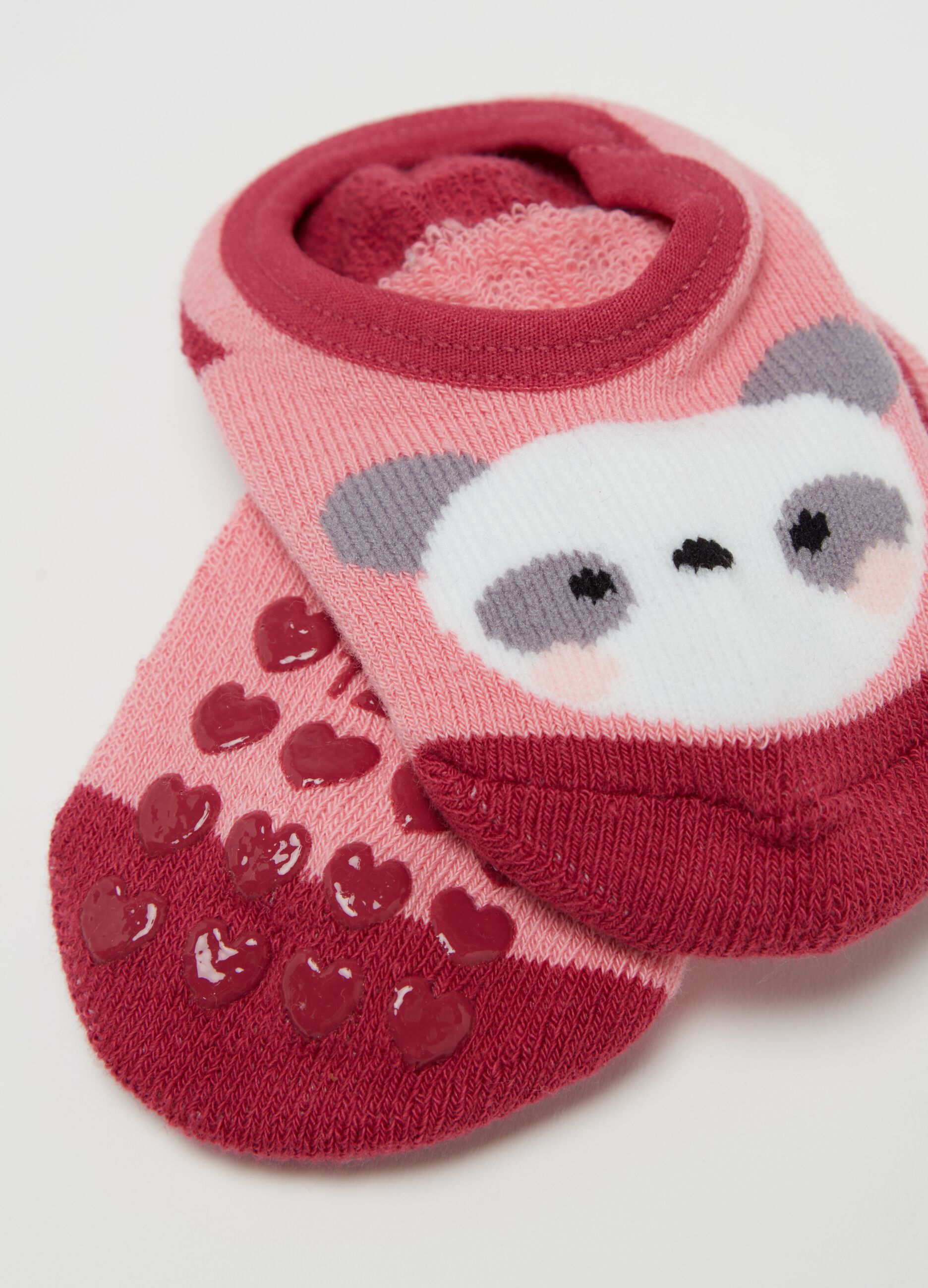 Slipper socks with panda design