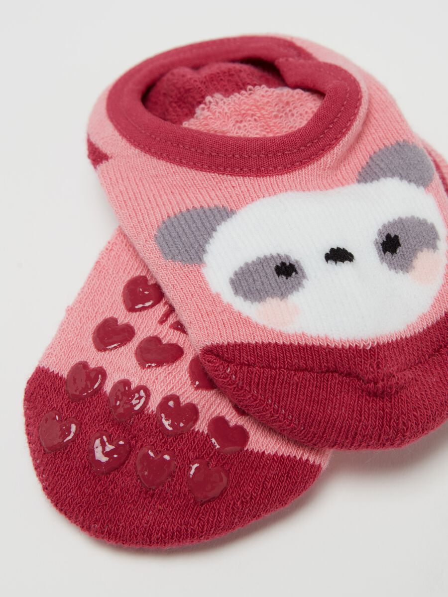 Slipper socks with panda design_2