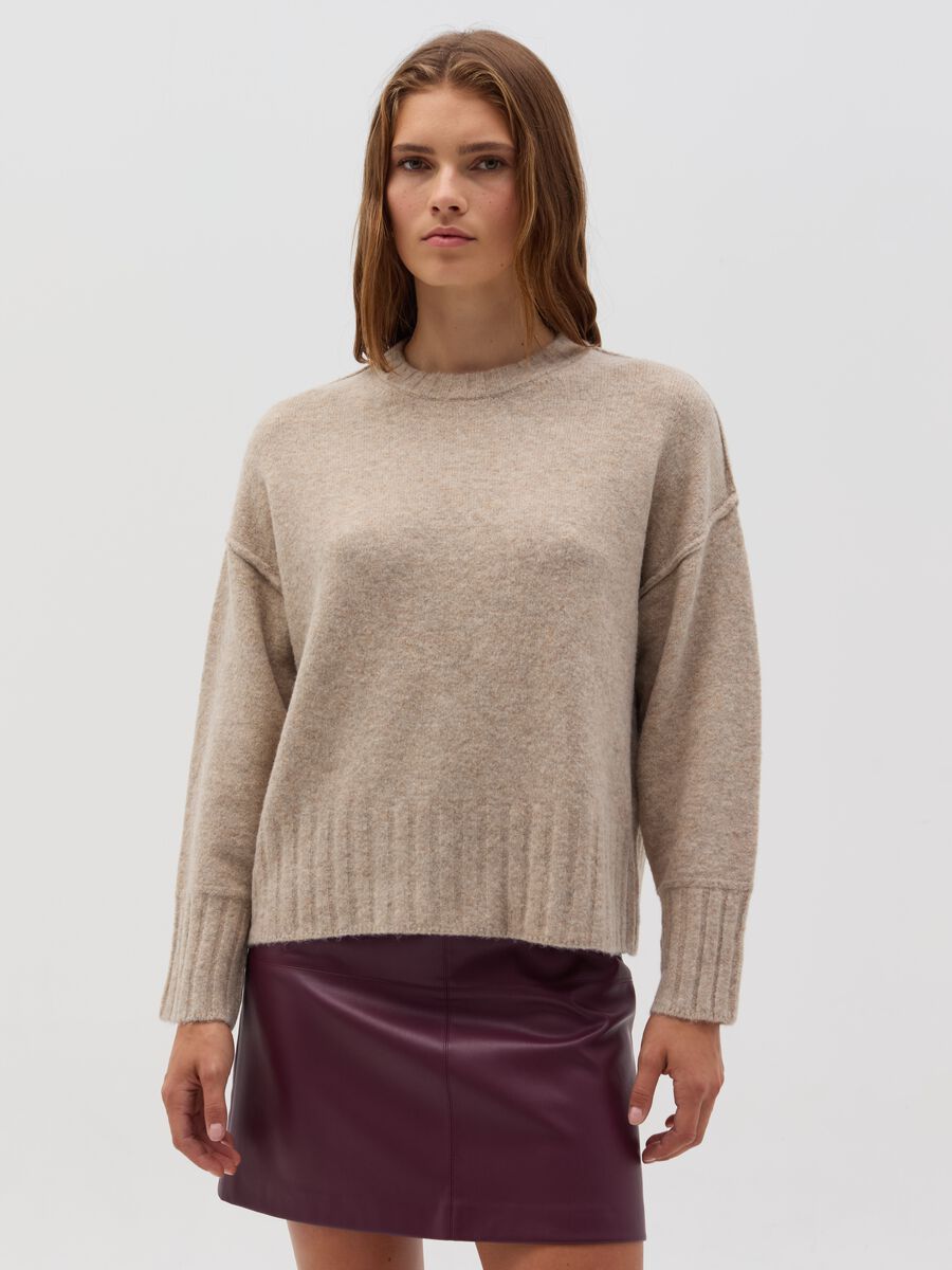 Oversized pullover in reverse stitch_0