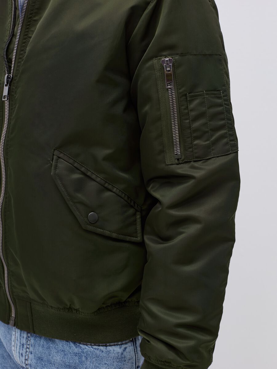 Solid colour full-zip bomber jacket_3