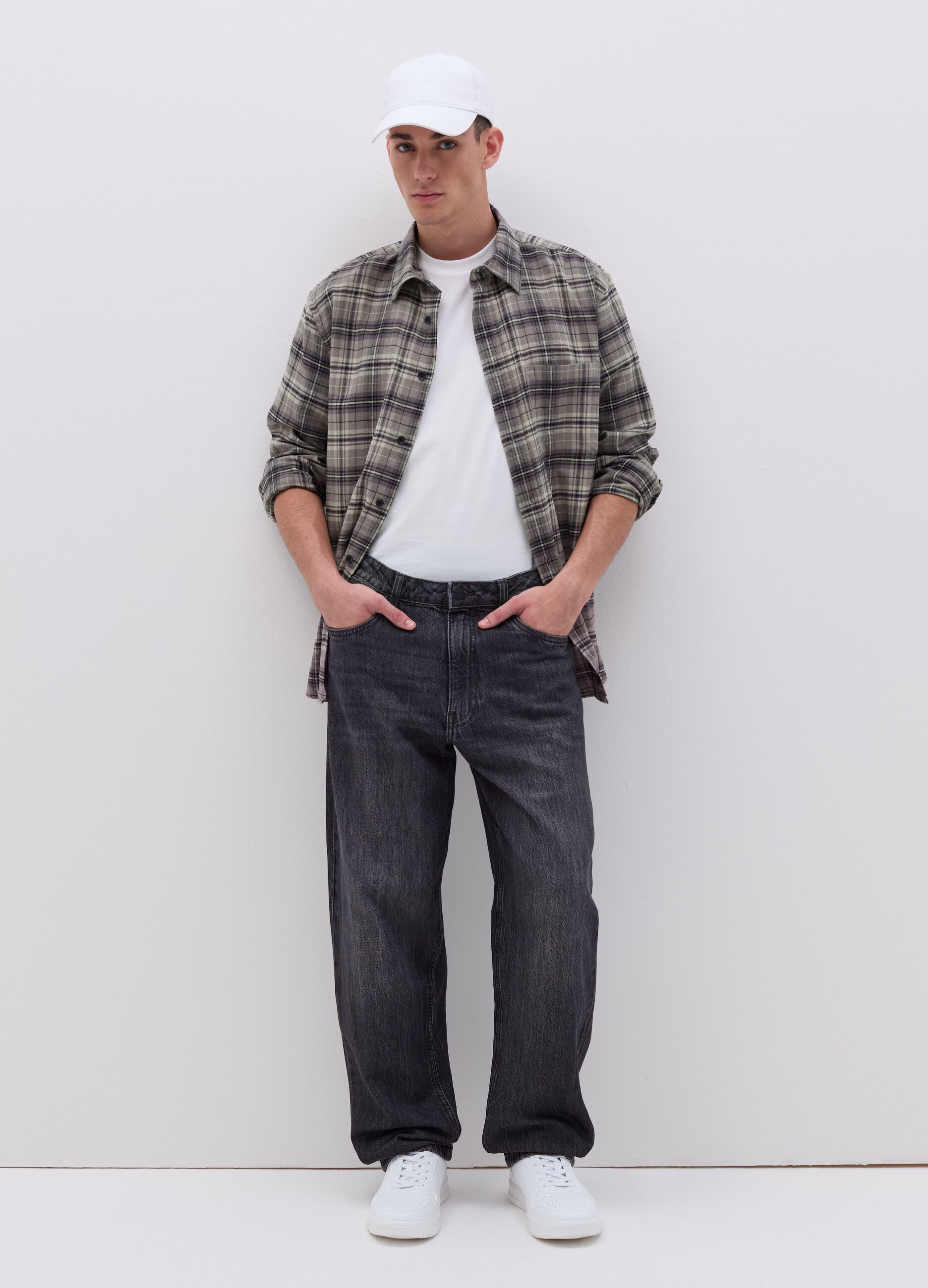 Chequered flannel shirt with pocket