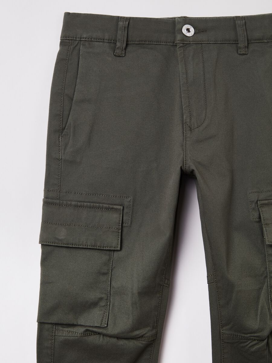 Stretch cotton cargo trousers_2