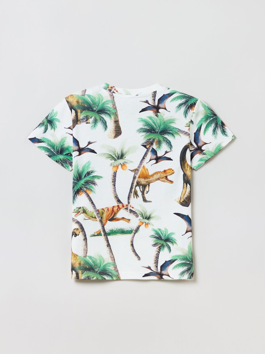 Cotton T-shirt with dinosaurs print_1