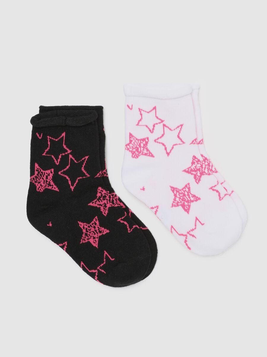 Two-pair pack socks in organic cotton with stars design_0