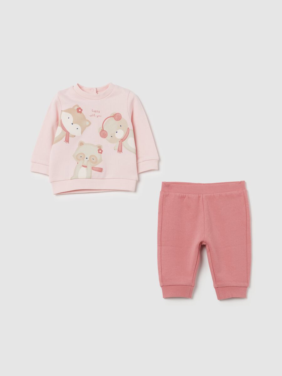 Organic cotton jogging set with "Happy with You" print_0