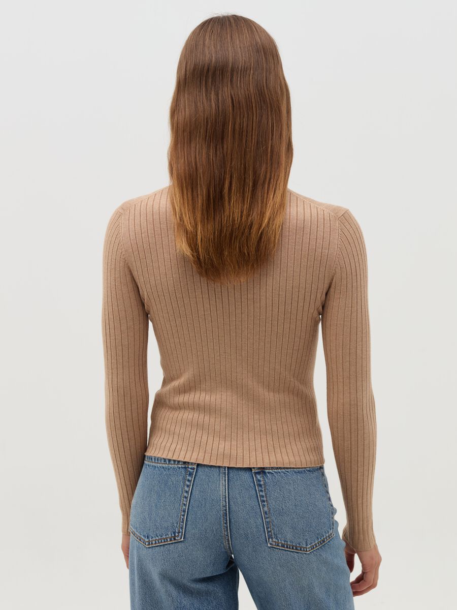 Ribbed knit pullover with mock neck_2