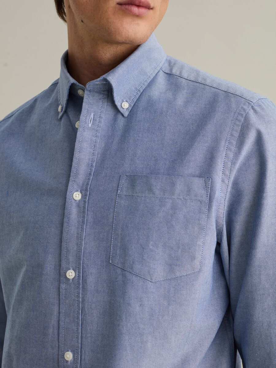 Oxford cotton shirt with button-down collar_3