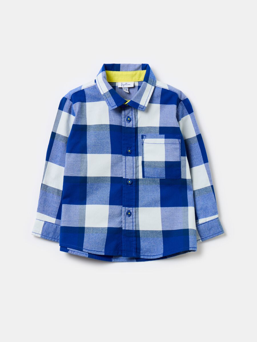Flannel shirt with a chequered print_0