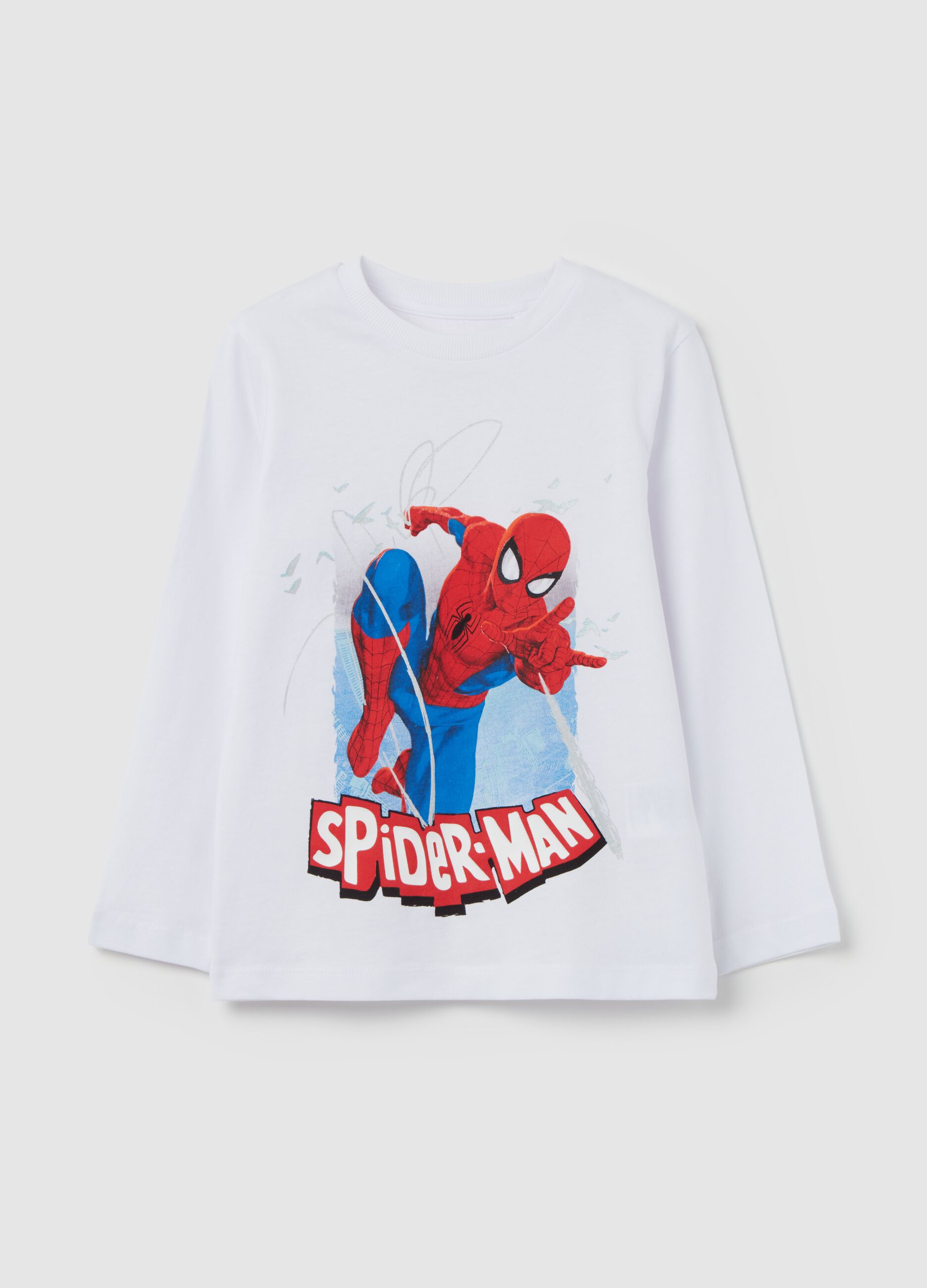 T-shirt with long sleeves and Spider-Man print