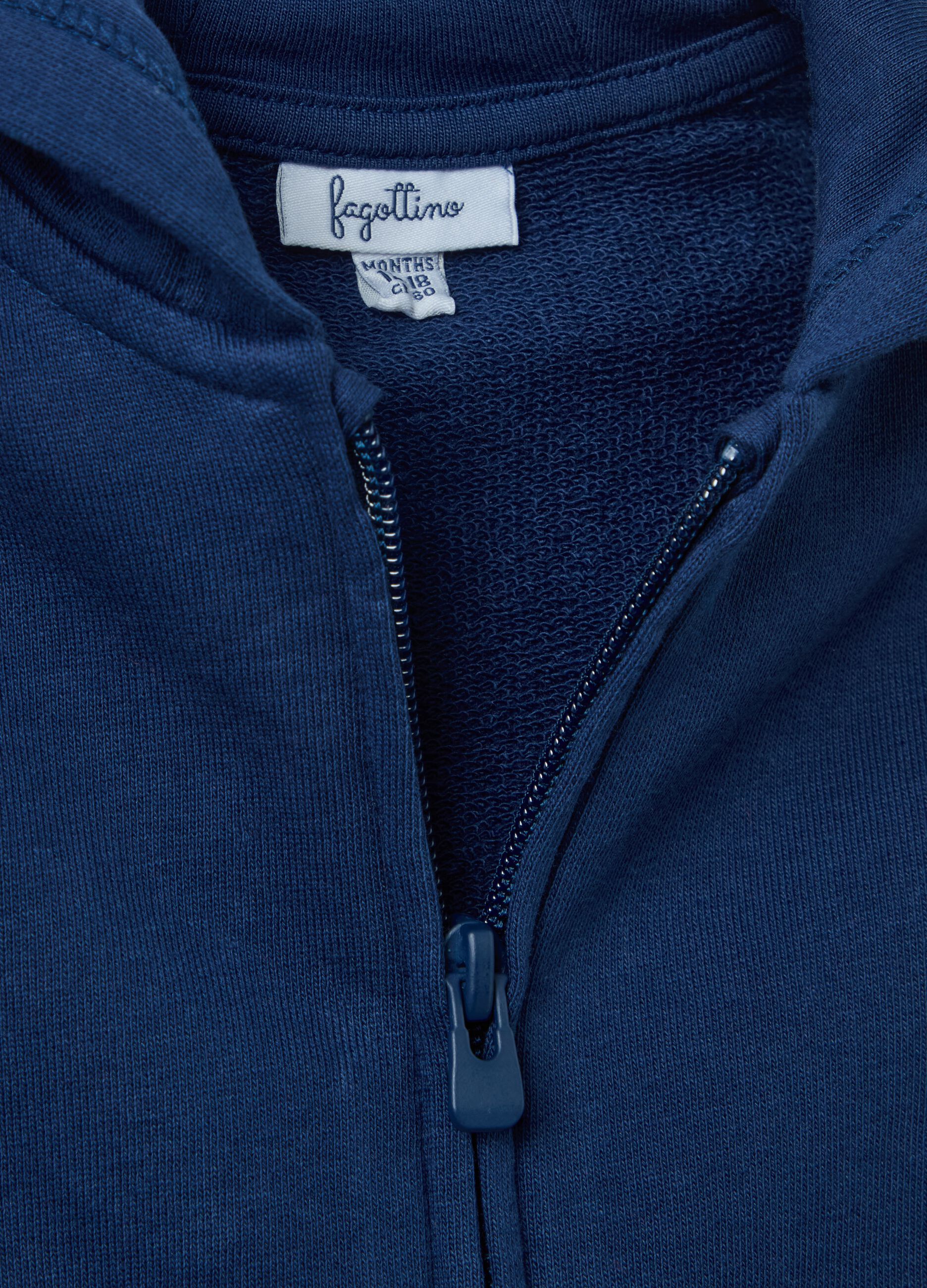 Full-zip sweatshirt in French terry with hood