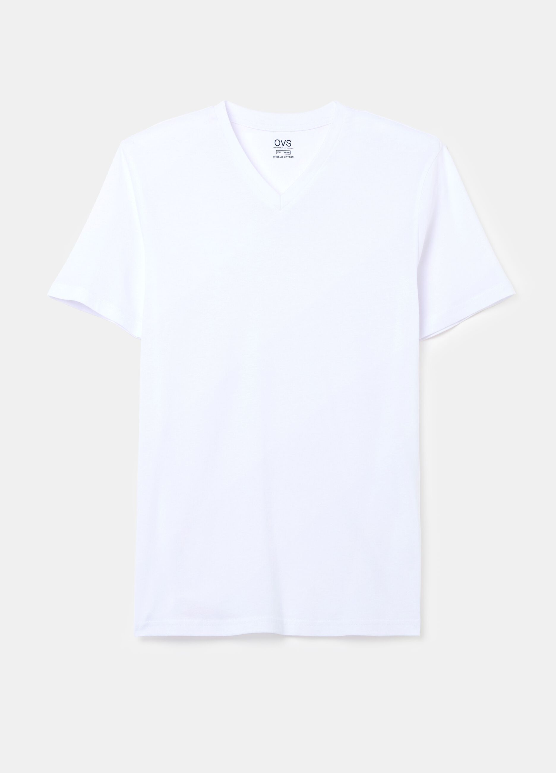 Organic cotton undershirt with V neck