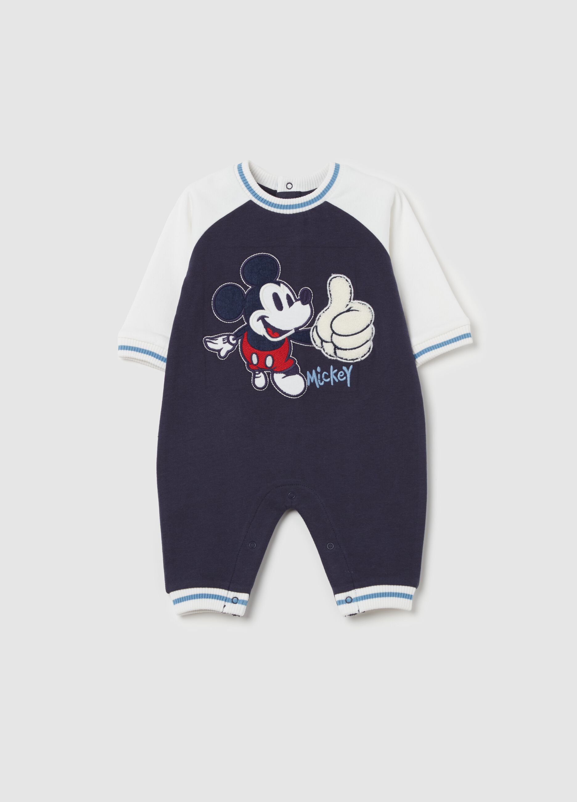 Tutina in cotone bio con patch Topolino