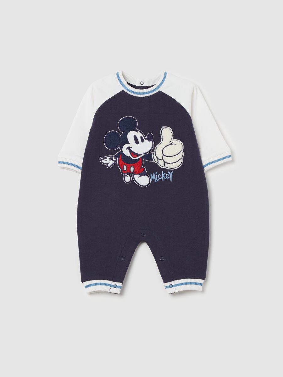 Organic cotton onesie with Mickey Mouse patch_0