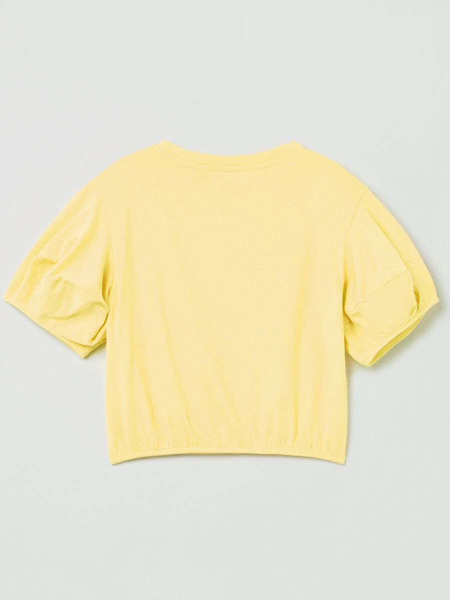 Cotton T-shirt with puff sleeves_1