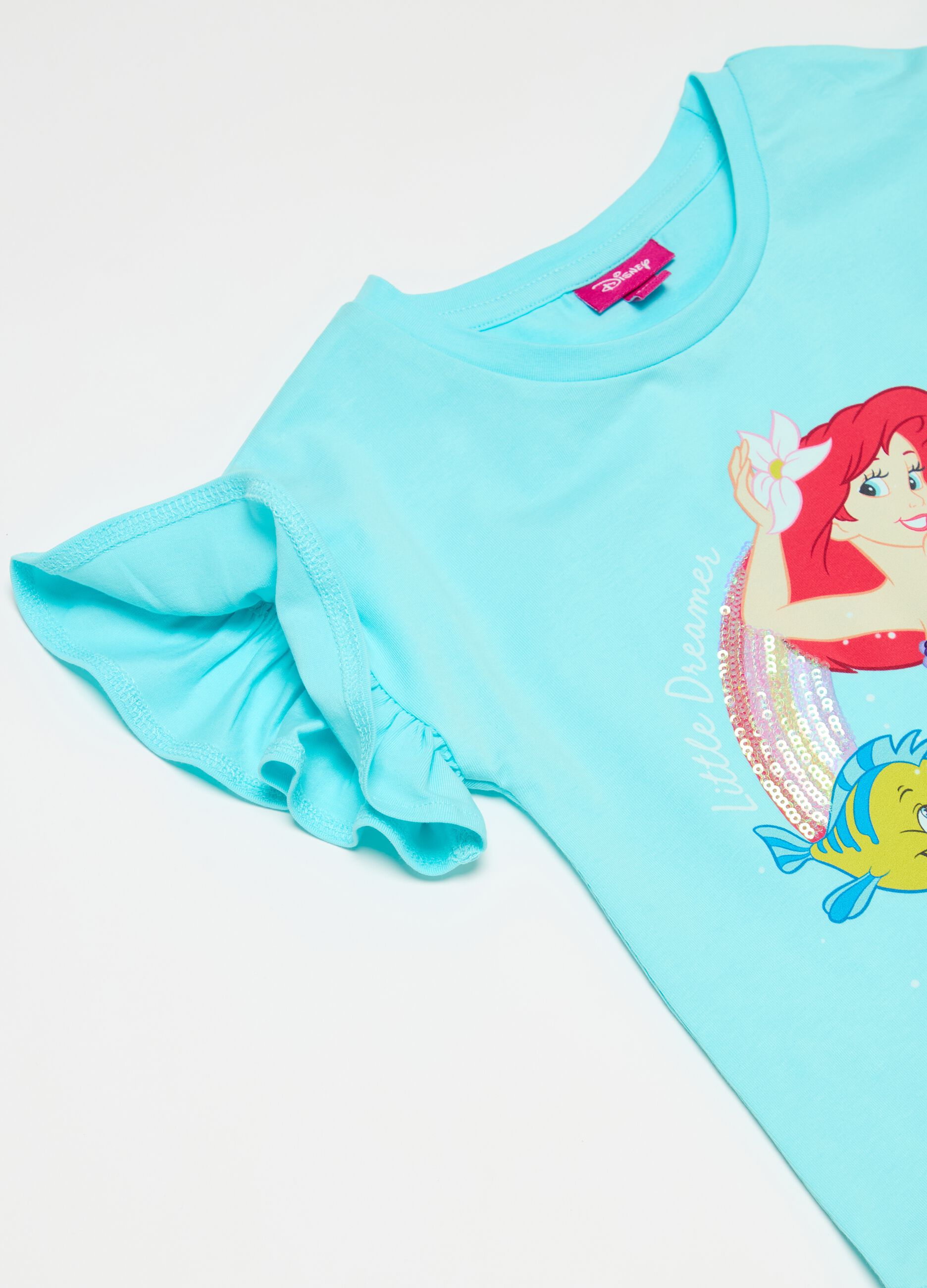 T-shirt with The Little Mermaid print and sequins