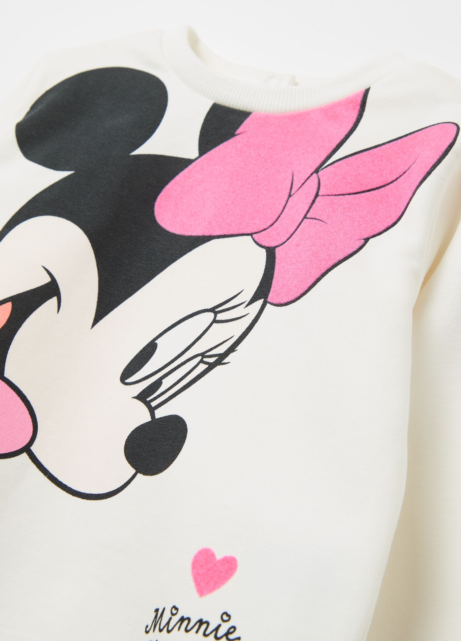 French terry jogging set with Minnie Mouse print