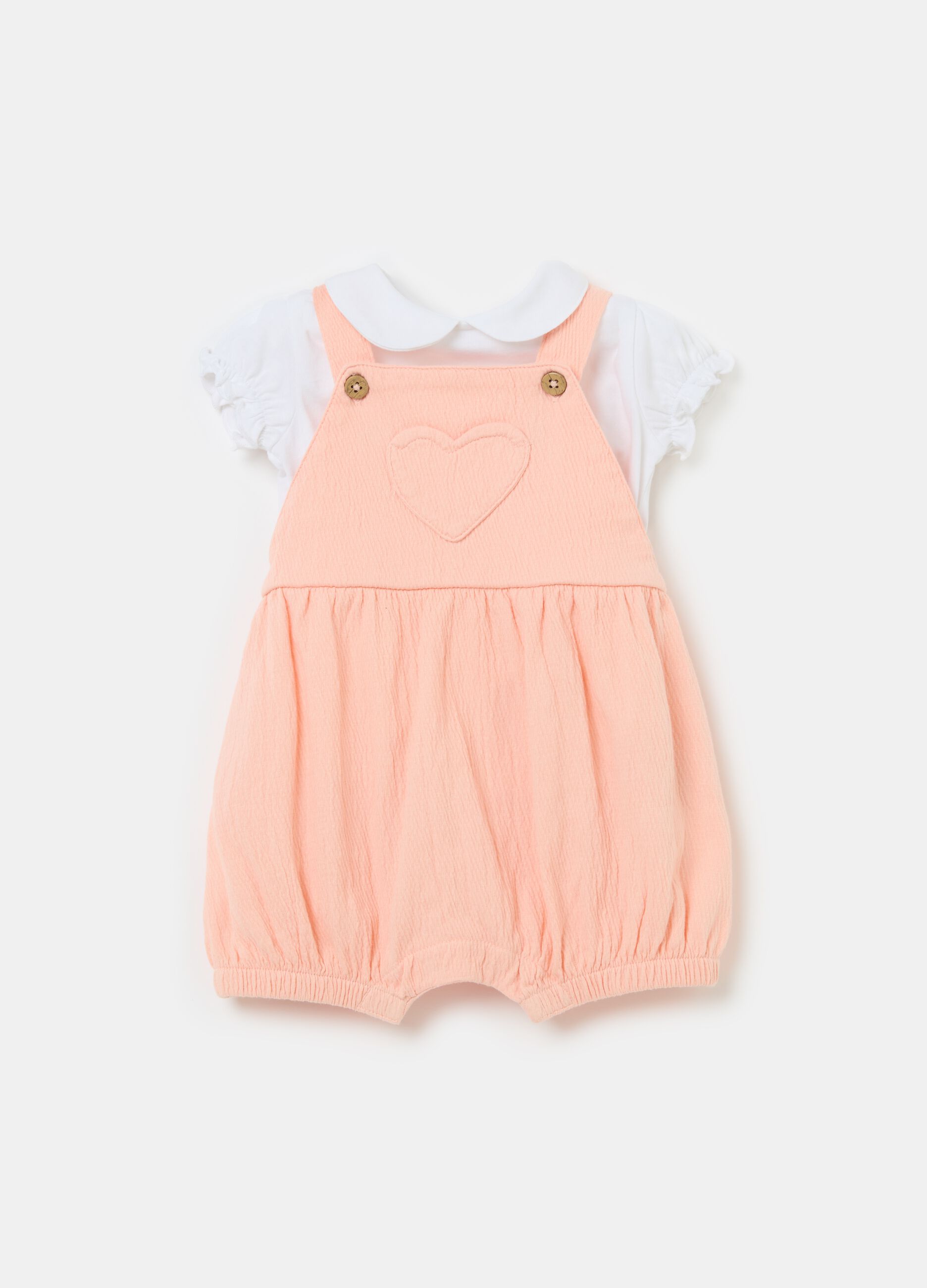 T-shirt and romper suit set in organic cotton
