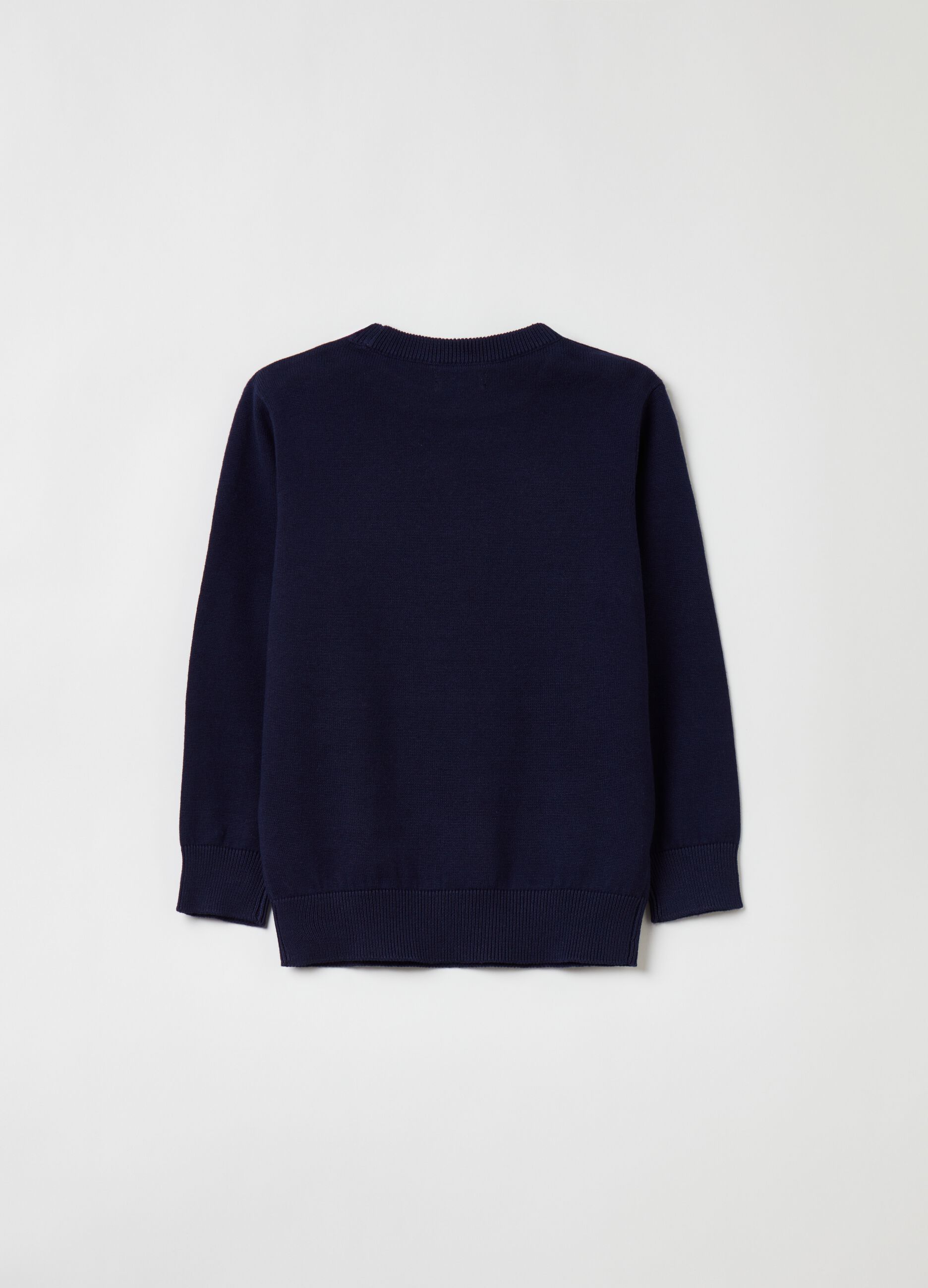 Cotton pullover with round neck