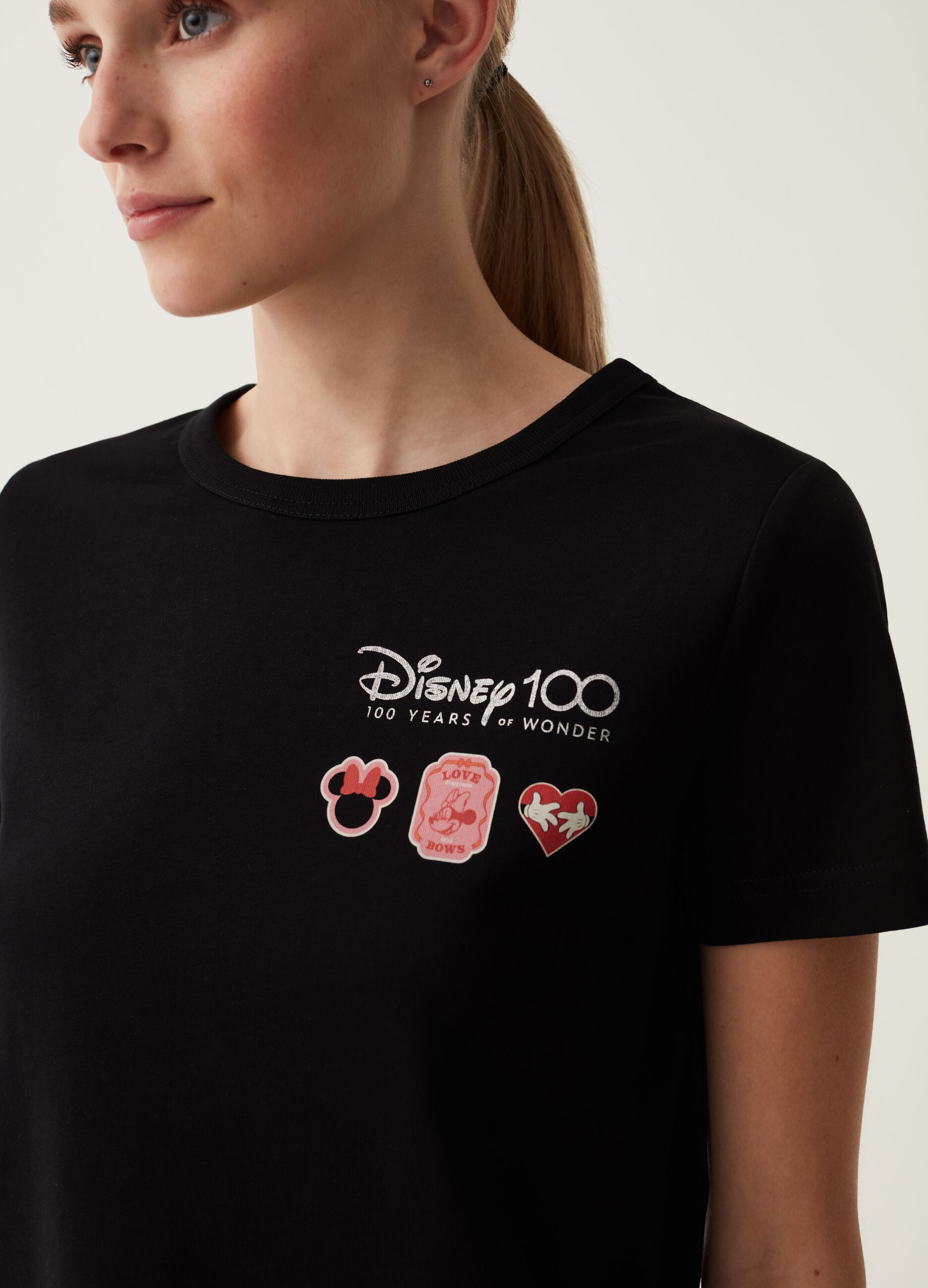 T-shirt with Disney 100th Anniversary print in foil