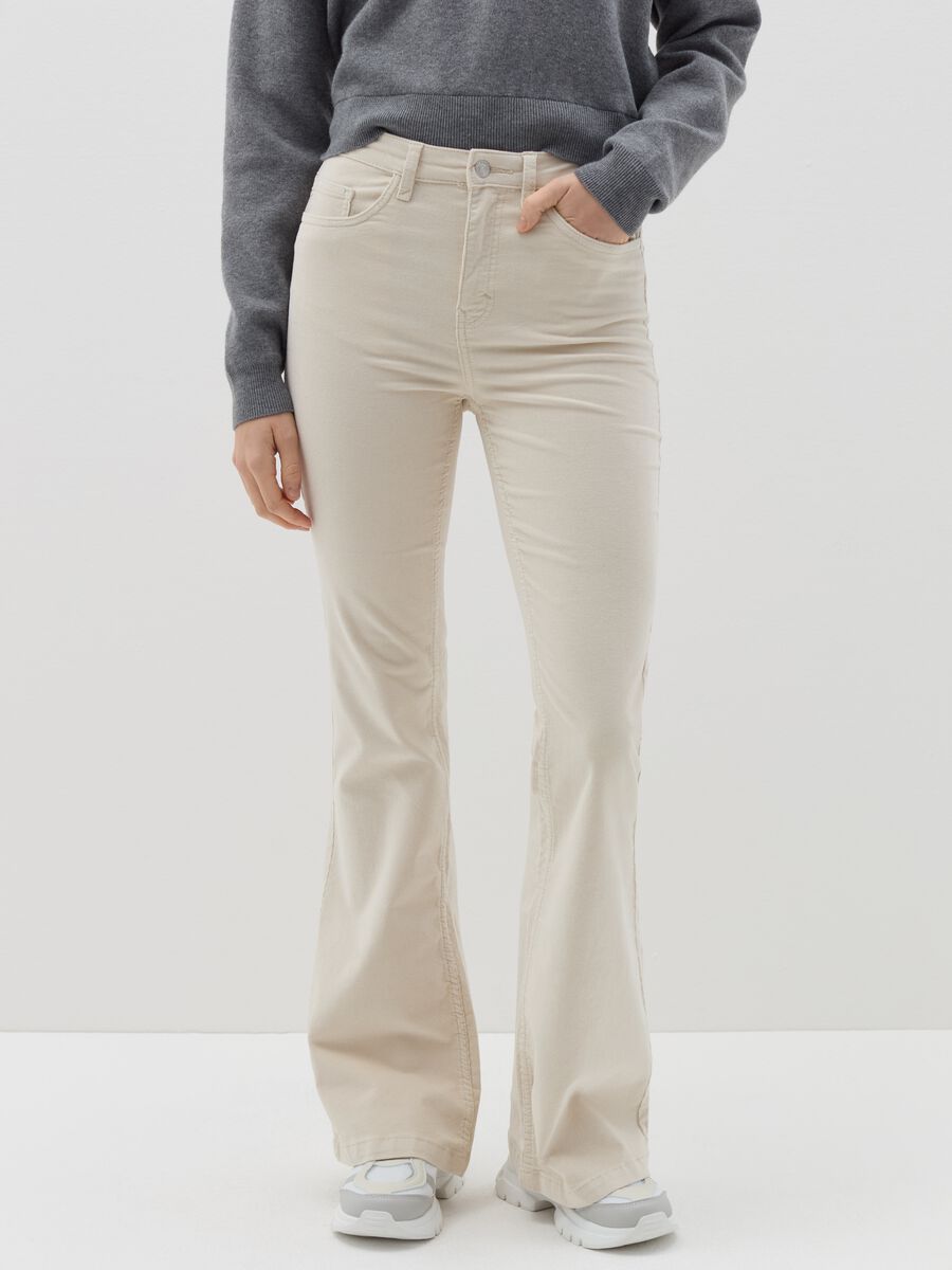 Flare-fit trousers in corduroy_1