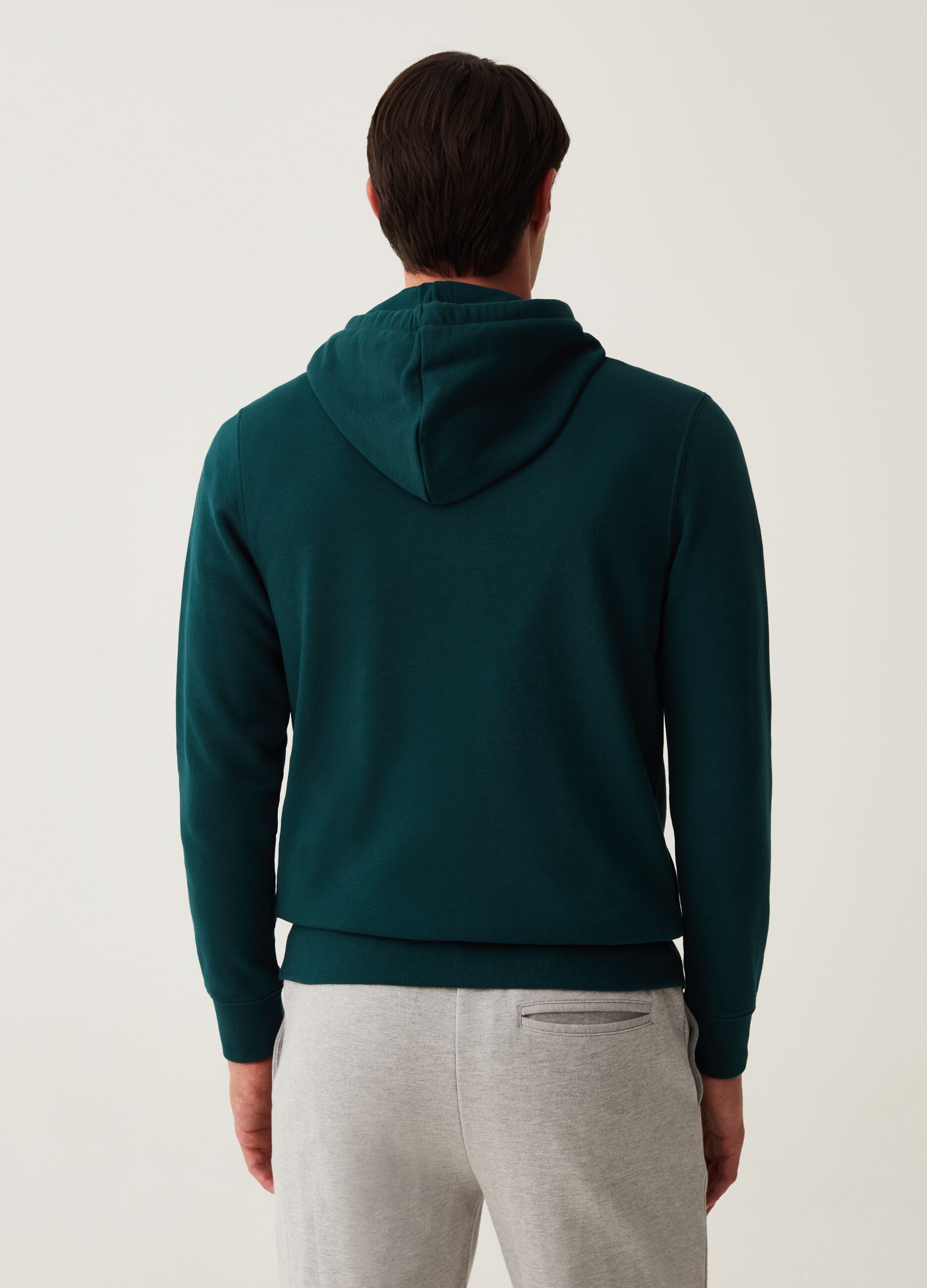 French terry full-zip hoodie