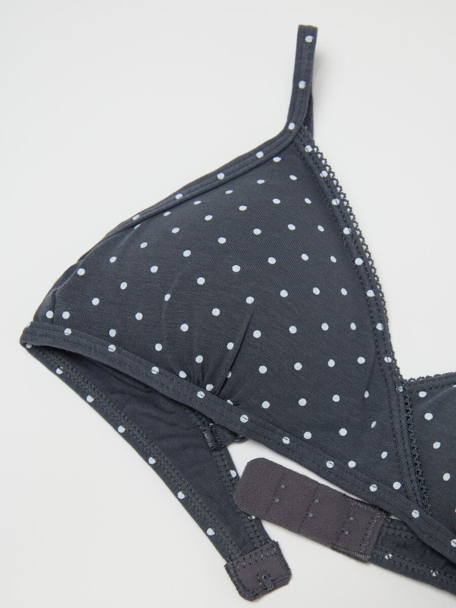 Semi-padded triangle bra with polka dots_2