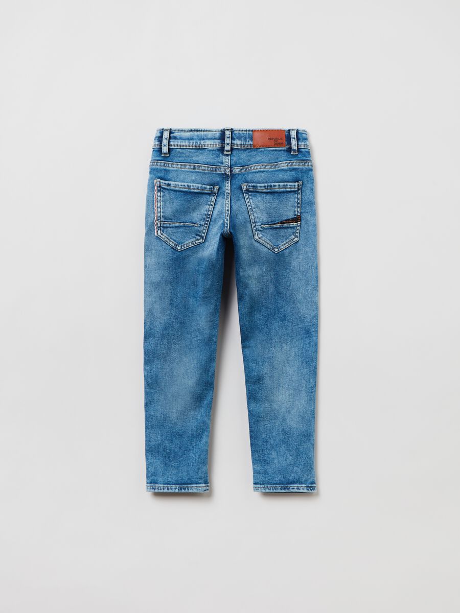 Acid-wash-effect, slim-fit jeans_1