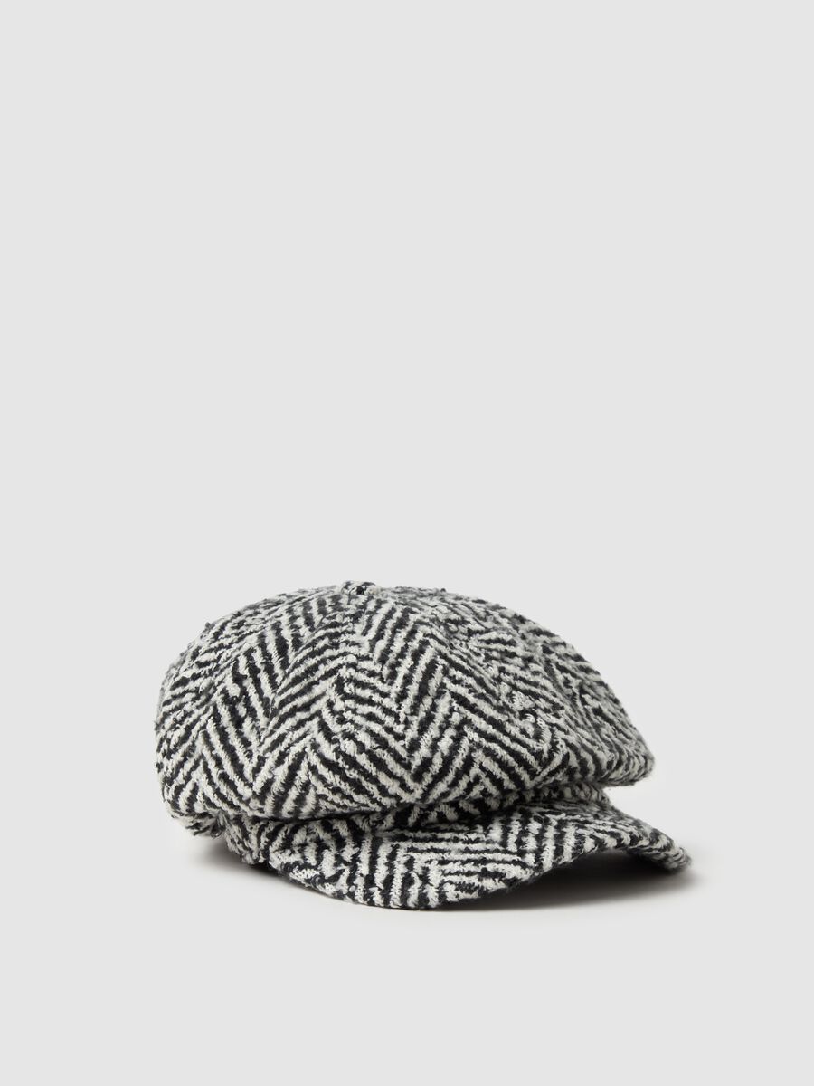 Herringbone baker boy hat_0