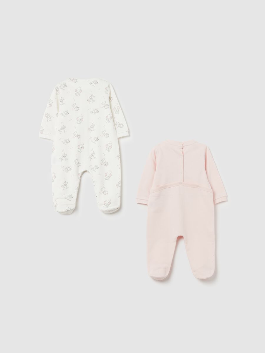 Two-pack Marie onesies in organic cotton with feet_1