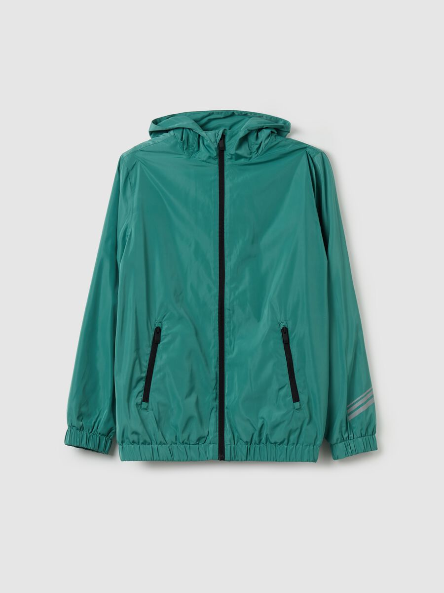 Full-zip waterproofed jacket with hood_0