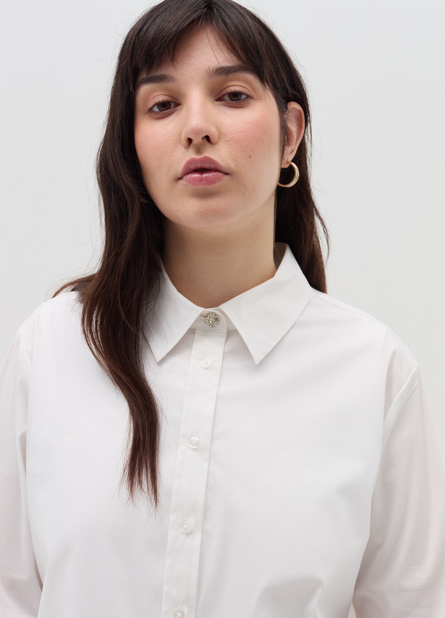 Curvy shirt in poplin