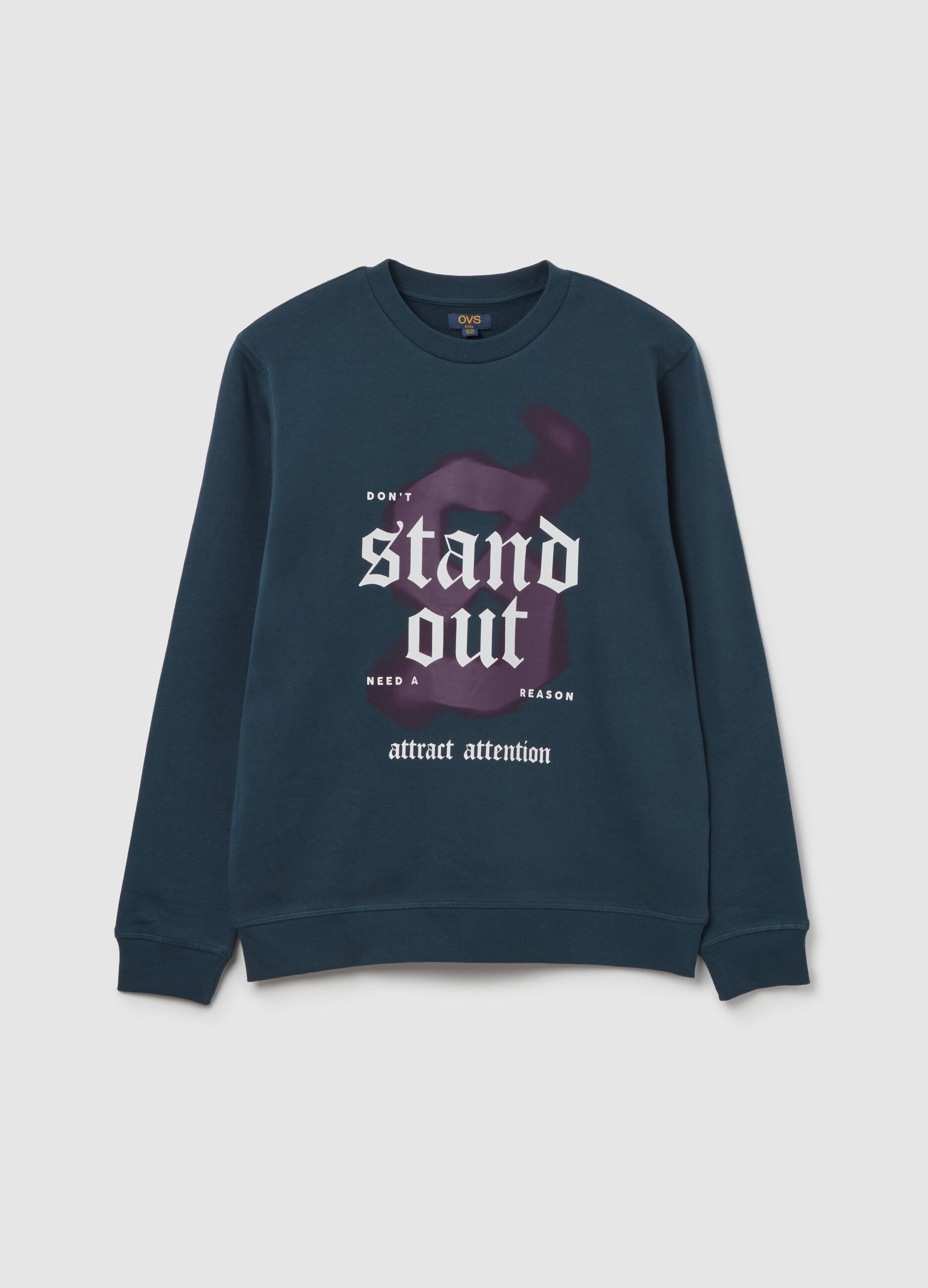 Felpa in cotone con stampa "Stand Out"