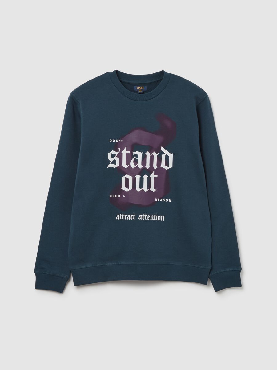 Cotton sweatshirt with "Stand Out" print_0