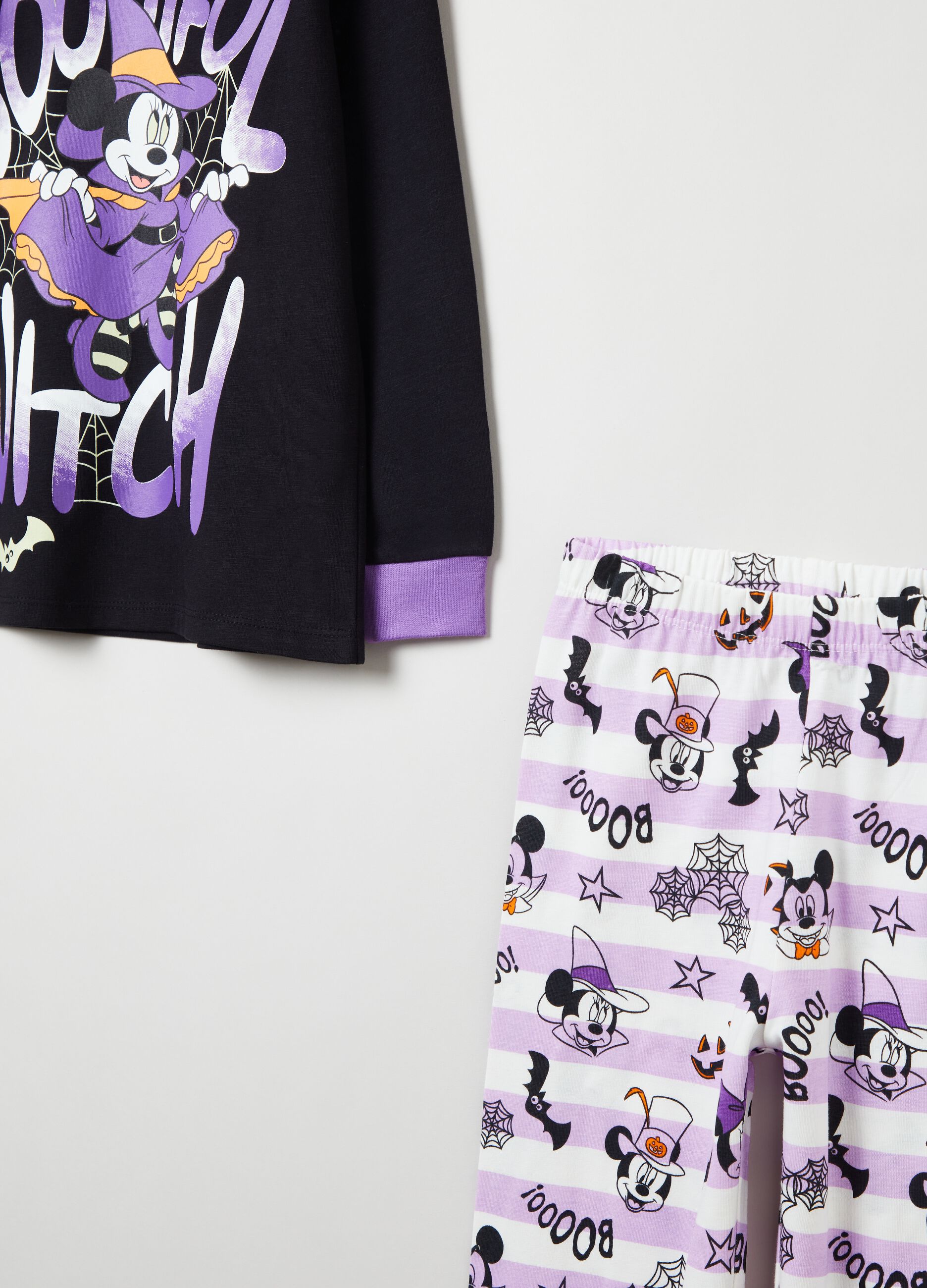 Long pyjamas with Minnie Mouse Halloween print