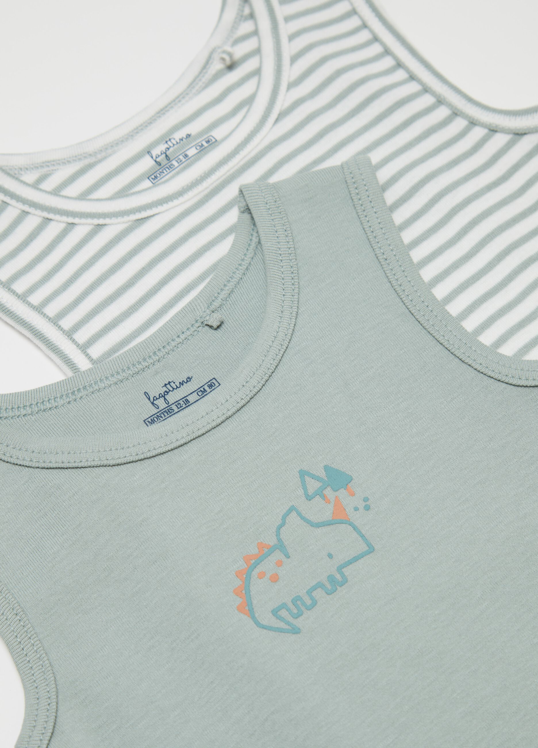 Two-pack bodysuits in organic cotton with striped pattern