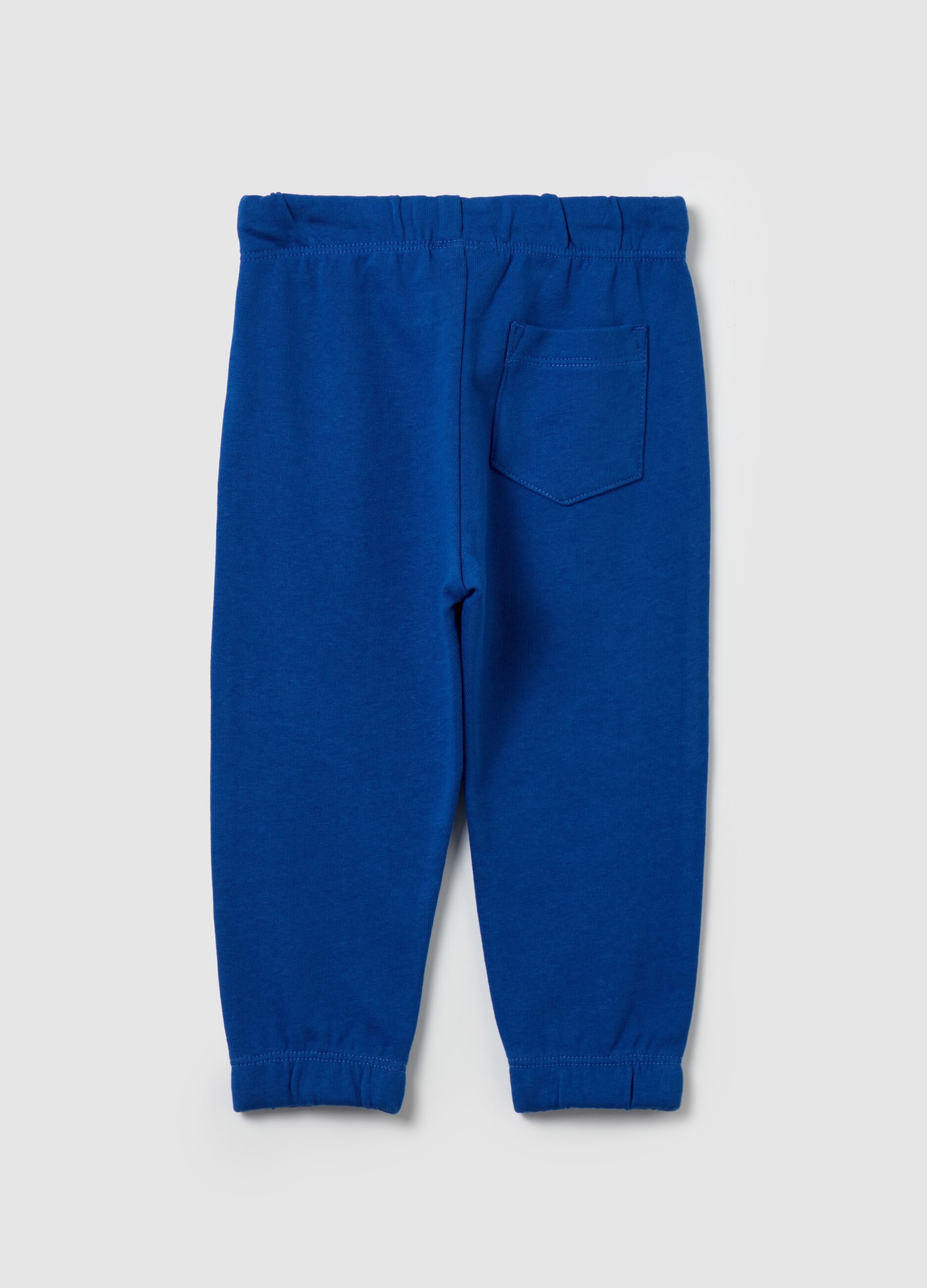 Fleece joggers with drawstring and print