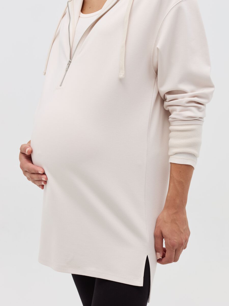 Half-zip mini maternity sweatshirt dress_2