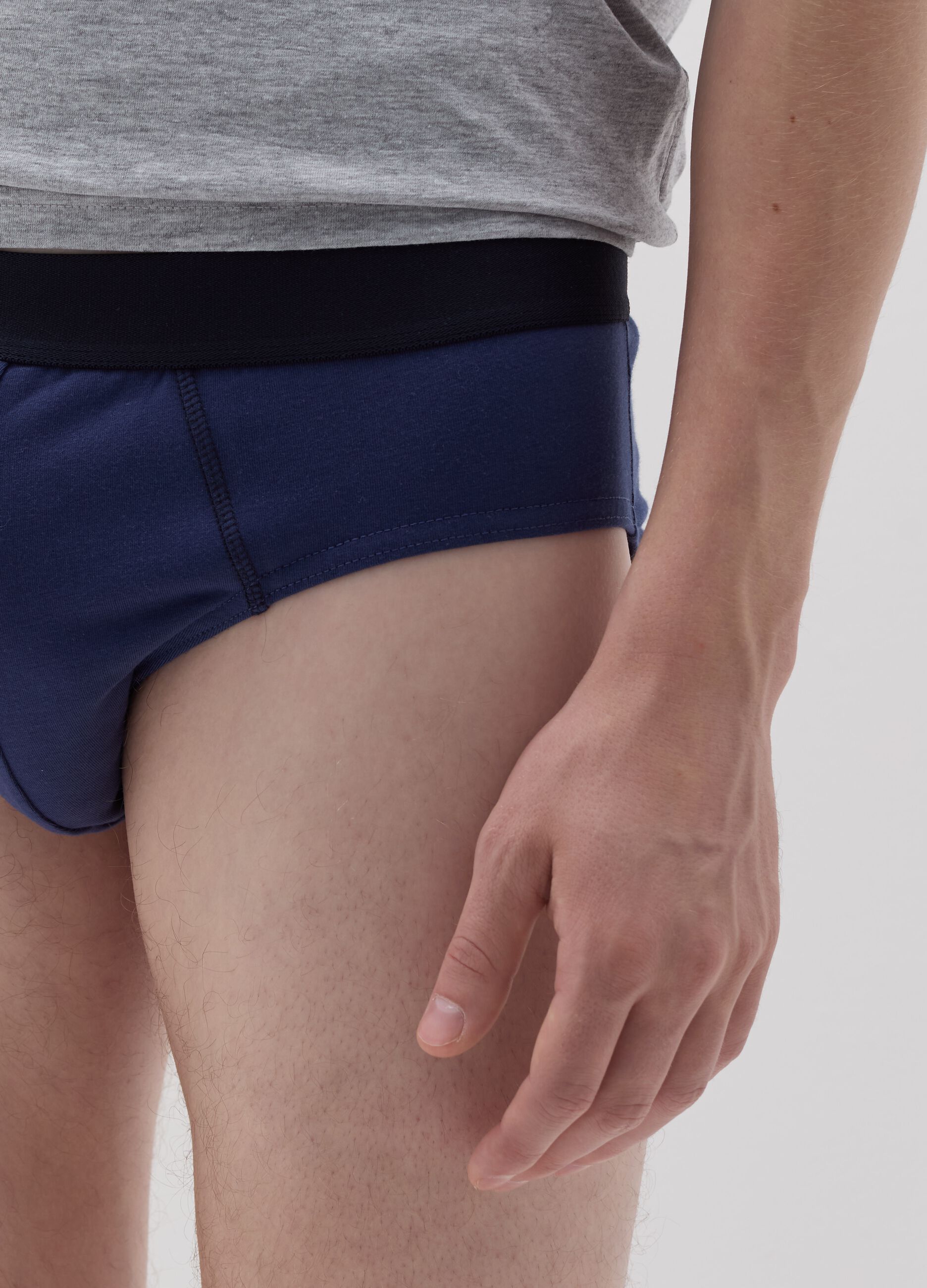 Three-pack patterned briefs in stretch organic cotton