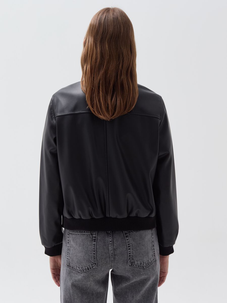 Glossy-effect bomber jacket with zip_2