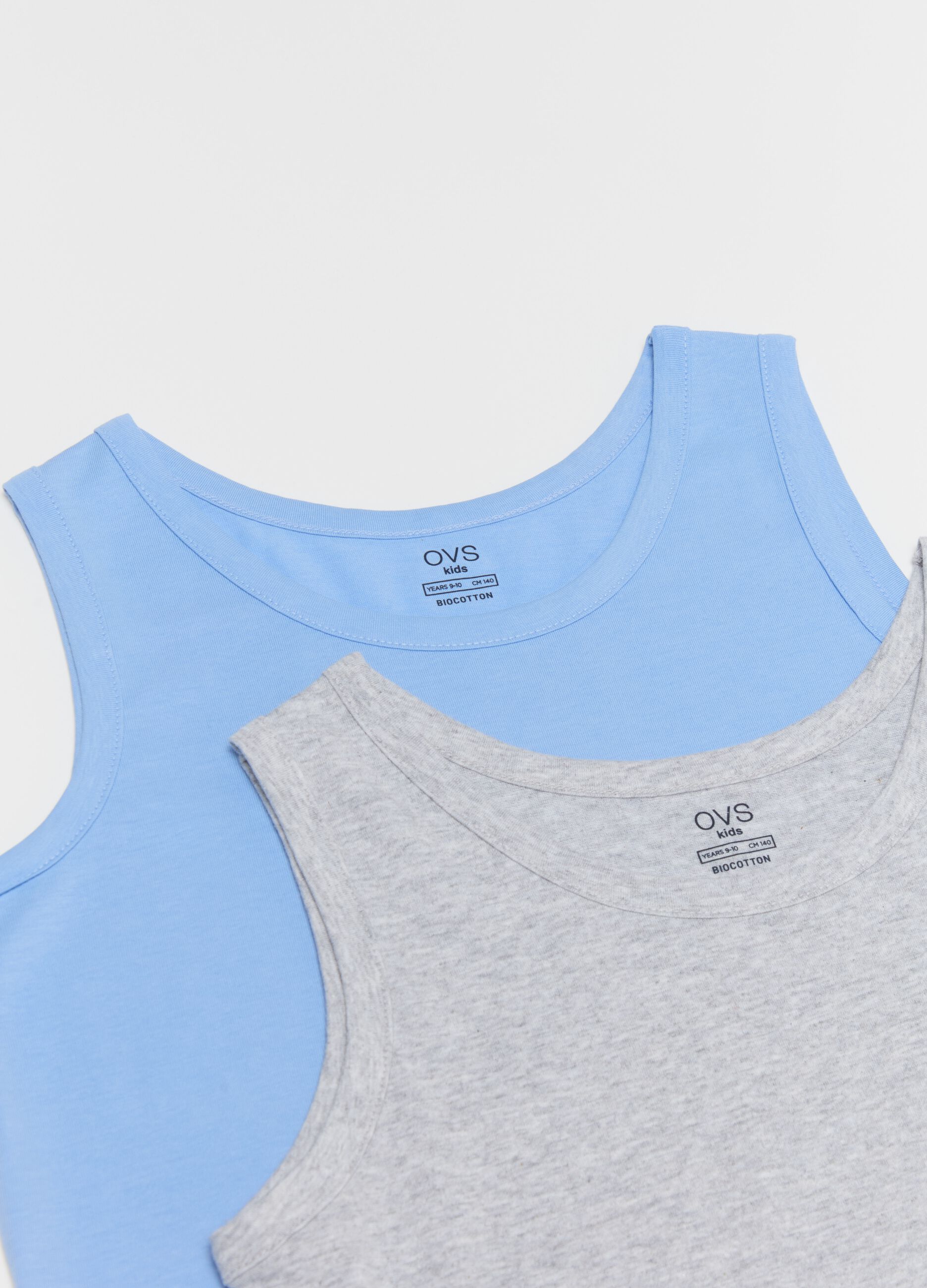 Two-pack racerback vests with round neck