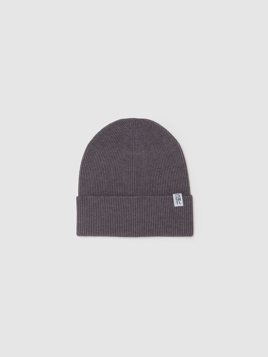 Essential ribbed hat with fold_0