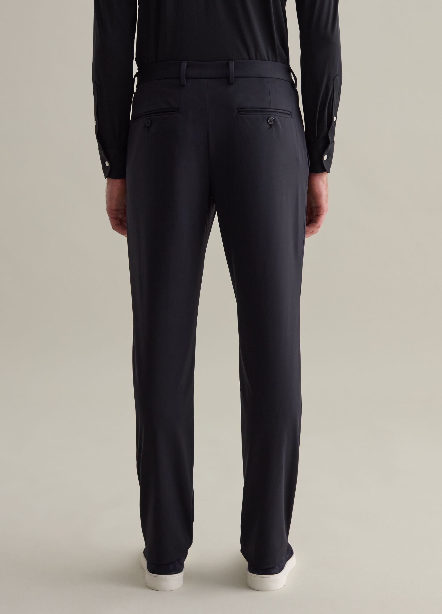 Contemporary chino trousers in technical fabric