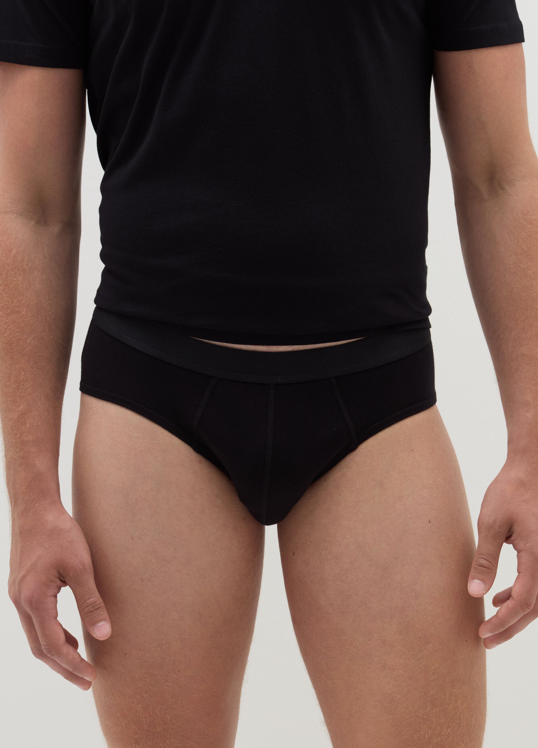 Five-pack briefs with external elastic