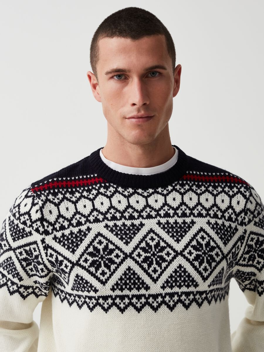 Pullover with jacquard Norwegian motif_1