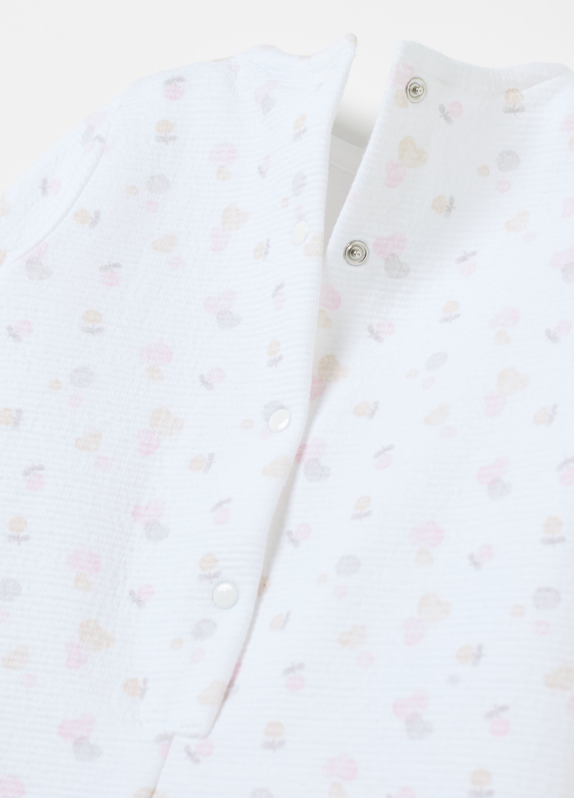 Onesie with feet and fruit print