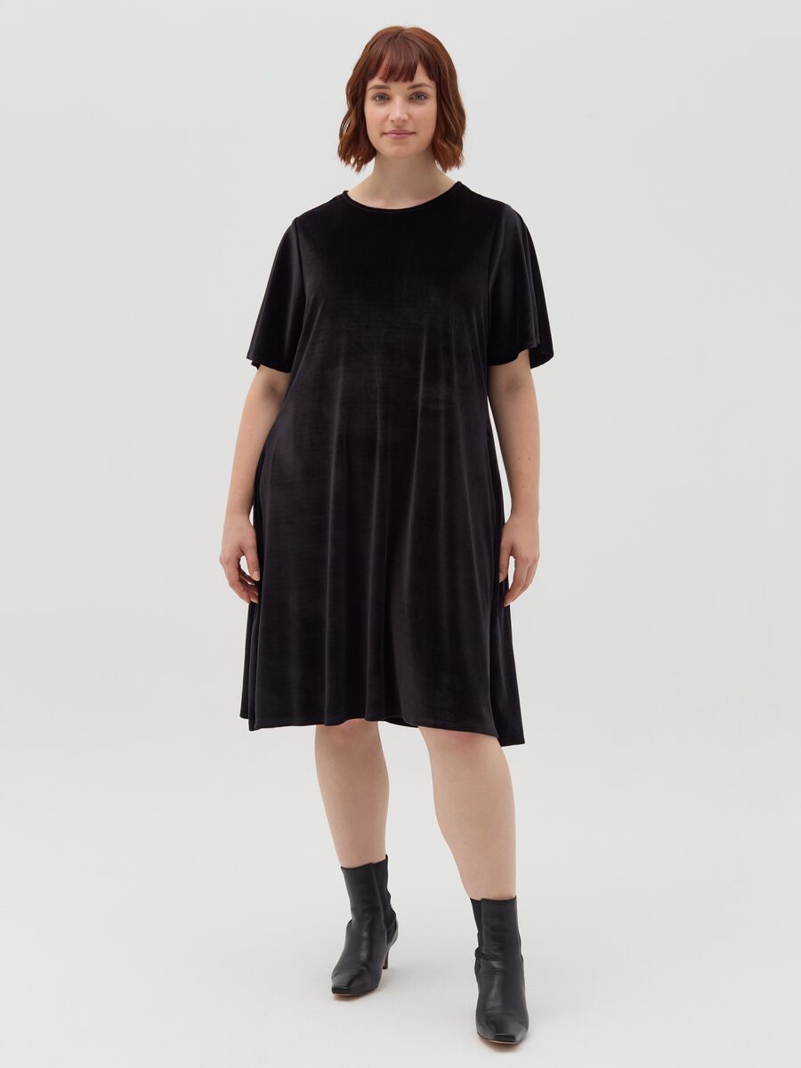 Curvy midi dress in velvet_0