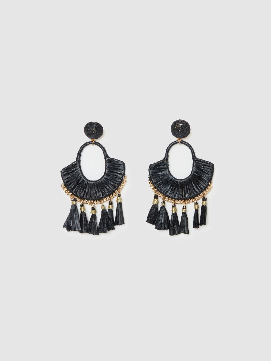 Half-moon earrings with tassels_0