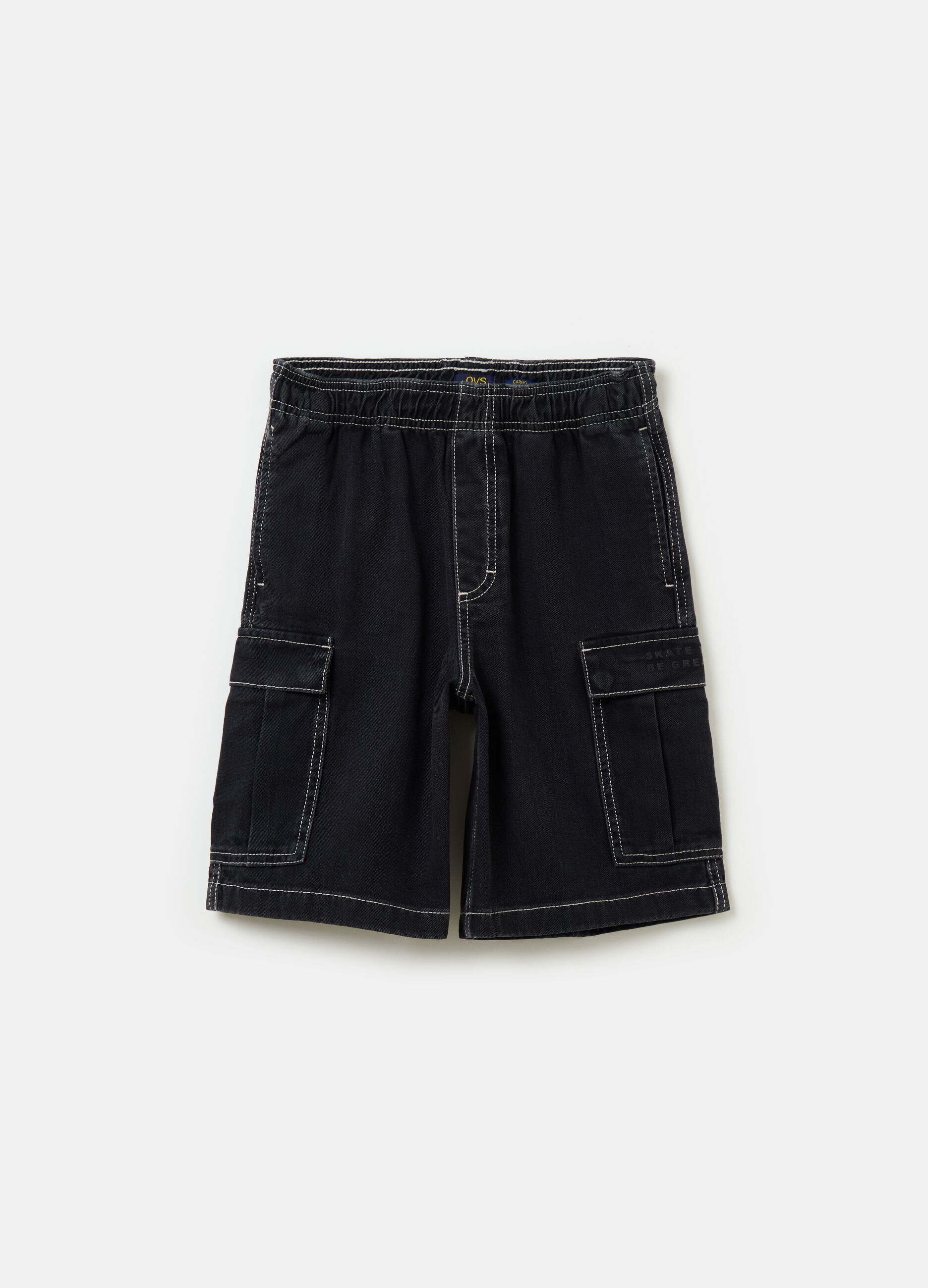 Pull-on cargo Bermuda shorts