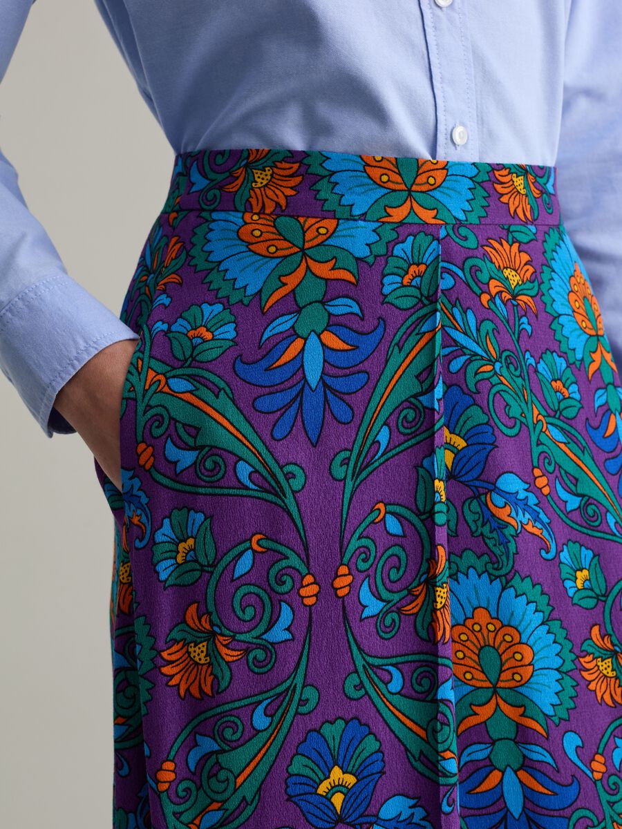 Midi skirt in viscose with print_3