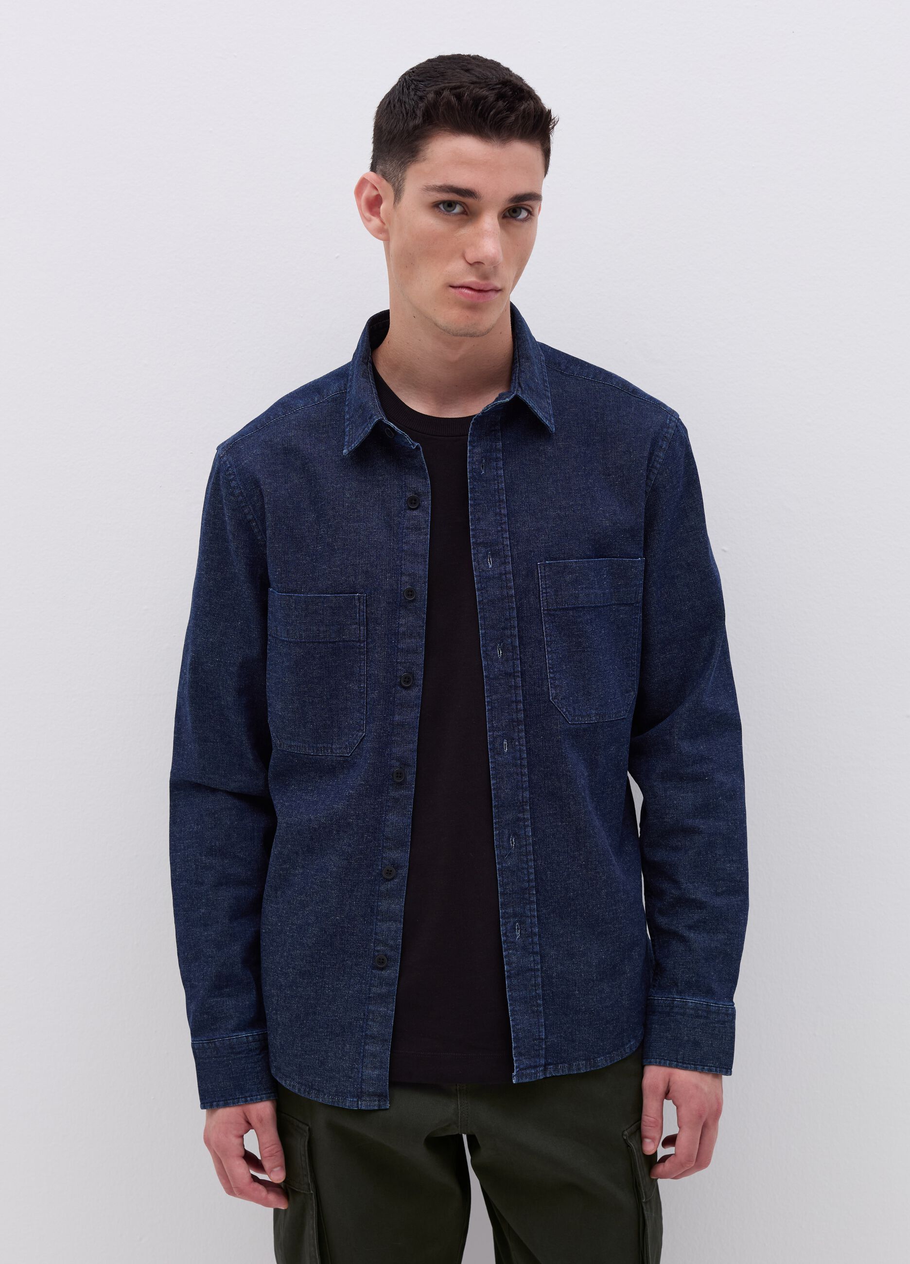 Denim shirt with pockets